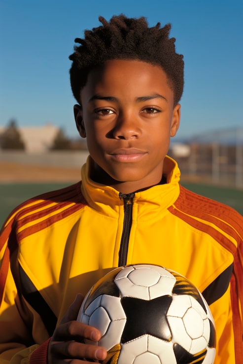Jeune talent africain avec ballon